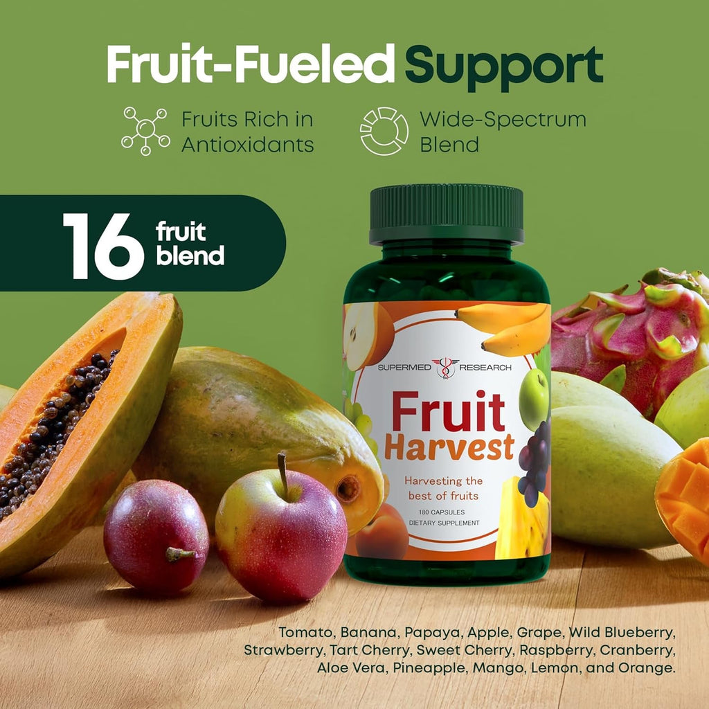 Fruits and Vegetables Supplements – 2 Pack Combination Fruit & Veggies Supplement – Whole Food Vitamins & Minerals for Adults – Superfood Veggie Vitamins for Adults (180 X 2, 360 Ct)
