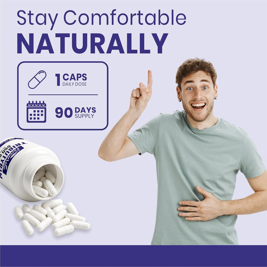 Tributyrin Supplement 550Mg, Advanced Butyrate Form for Gut Health, 60% Standardized, More Effective Delivery than Sodium Butyrate, 90 Capsules, Non-Gmo & Gluten Free Postbiotic Supplement
