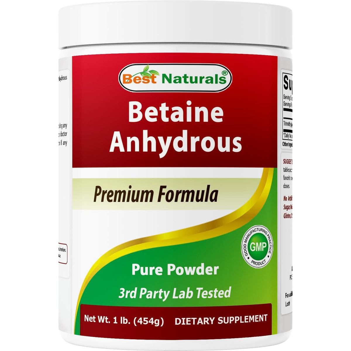 Best Naturals Betaine Anhydrous Trimethylglycine (TMG) Pure Powder 1 Pound (1 LB (Pack of 1))