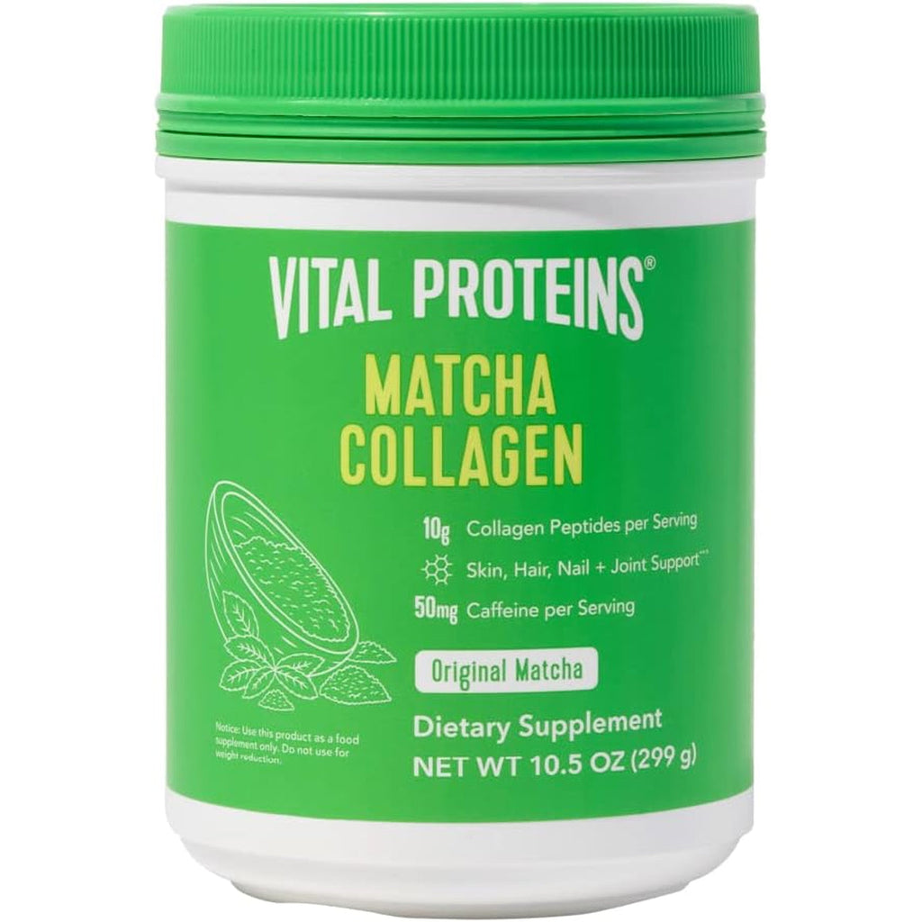 Vital Proteins Matcha Collagen Peptides Powder Supplement, Matcha Green Tea Powder, 10.5 Oz, Original Flavored