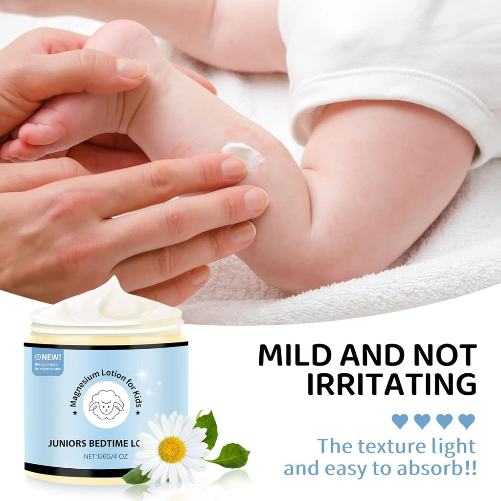 2026 Magnesium Lotion for Kids - Organic Lotion for Babies - Soothing Relief & Relaxation - Topical Magnesium Cream Calms Children at Bedtime & Night - without Melatonin (4 Oz)