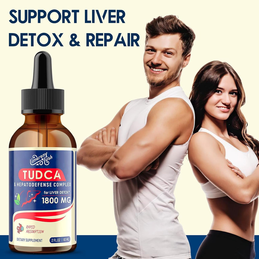 TUDCA Liver Support Drops 1800Mg - Powerful Liver Supplement with Bile Salts, NAC, Schisandra and Dandelion, Liver Detox & Repair - Fast-Absorbing, Sugar-Free, Alcohol-Free – 2 Fl.Oz