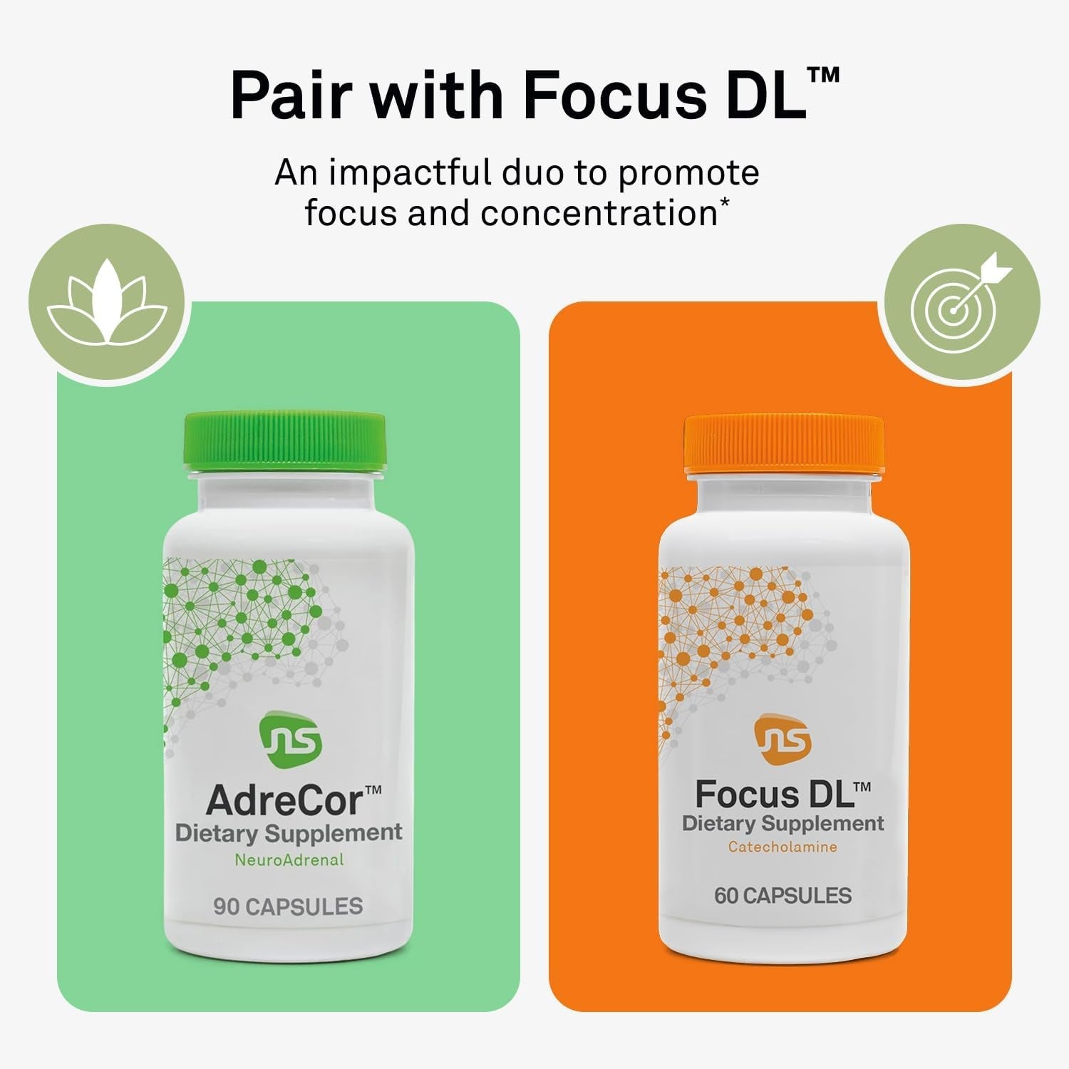 Neuroscience Adrecor - Adrenal Support Supplements with Rhodiola, L-Tyrosine, B Vitamins & Magnesium - Cortisol Detox for Women & Men for Stress Fatigue and Energy Support (90 Ct)