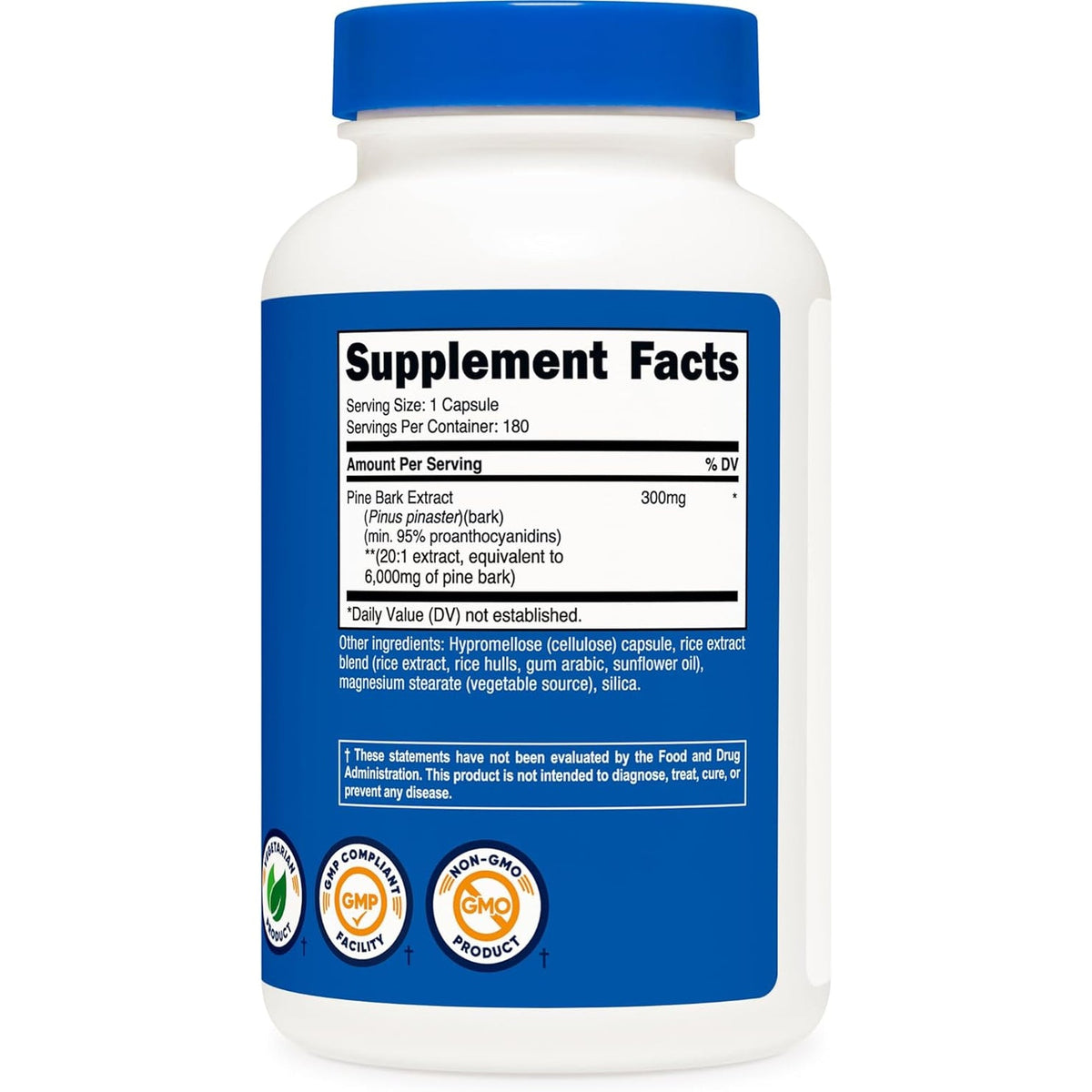 Nutricost Pine Bark Extract, 180 Capsules for 180 Servings per Bottle