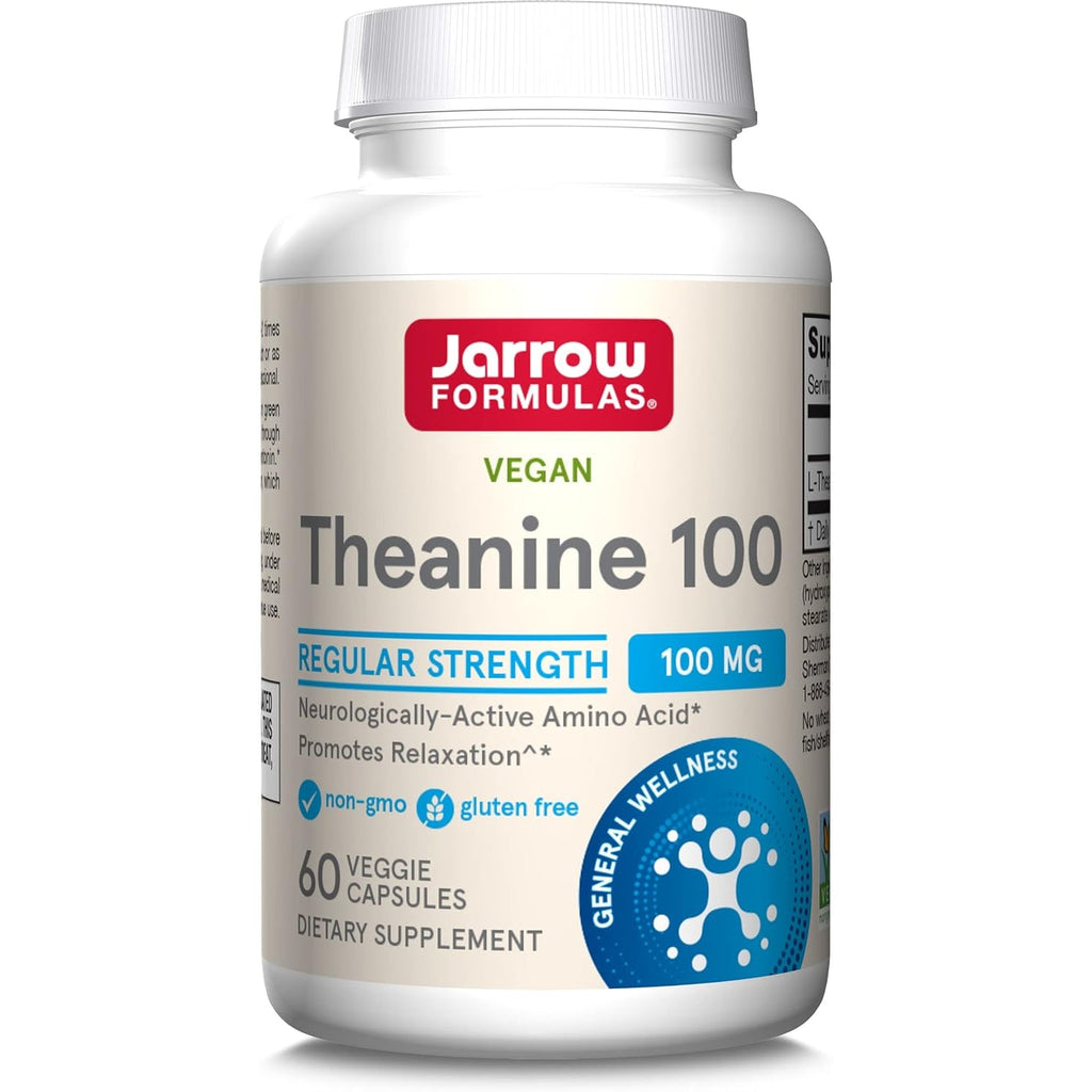 Jarrow Formulas® Regular Strength Theanine 100 Mg, Dietary Supplement, 60 Capsules, 60 Day Supply