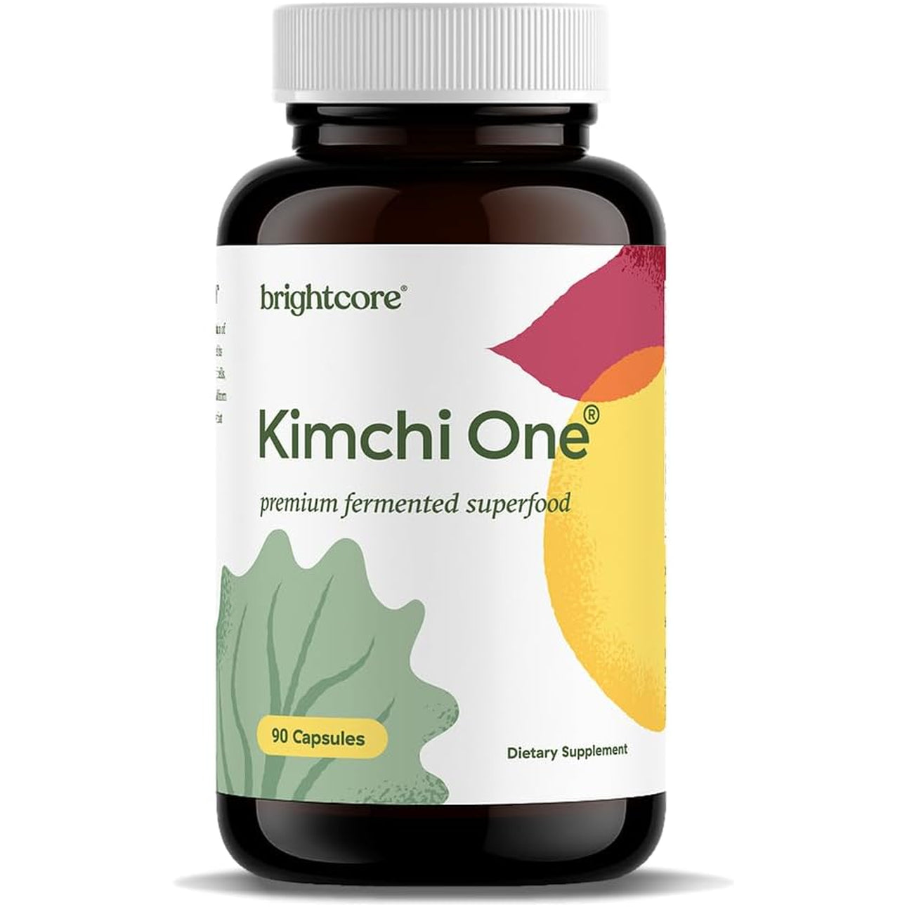 Brightcore Nutrition - Kimchi One, Kimchi Powder Capsules, Probiotics, Enzymes, & Antioxidant Supplement, Premium Gut Health Superfood for Overall Well Being, Gluten-Free, 90 Vegan Capsules