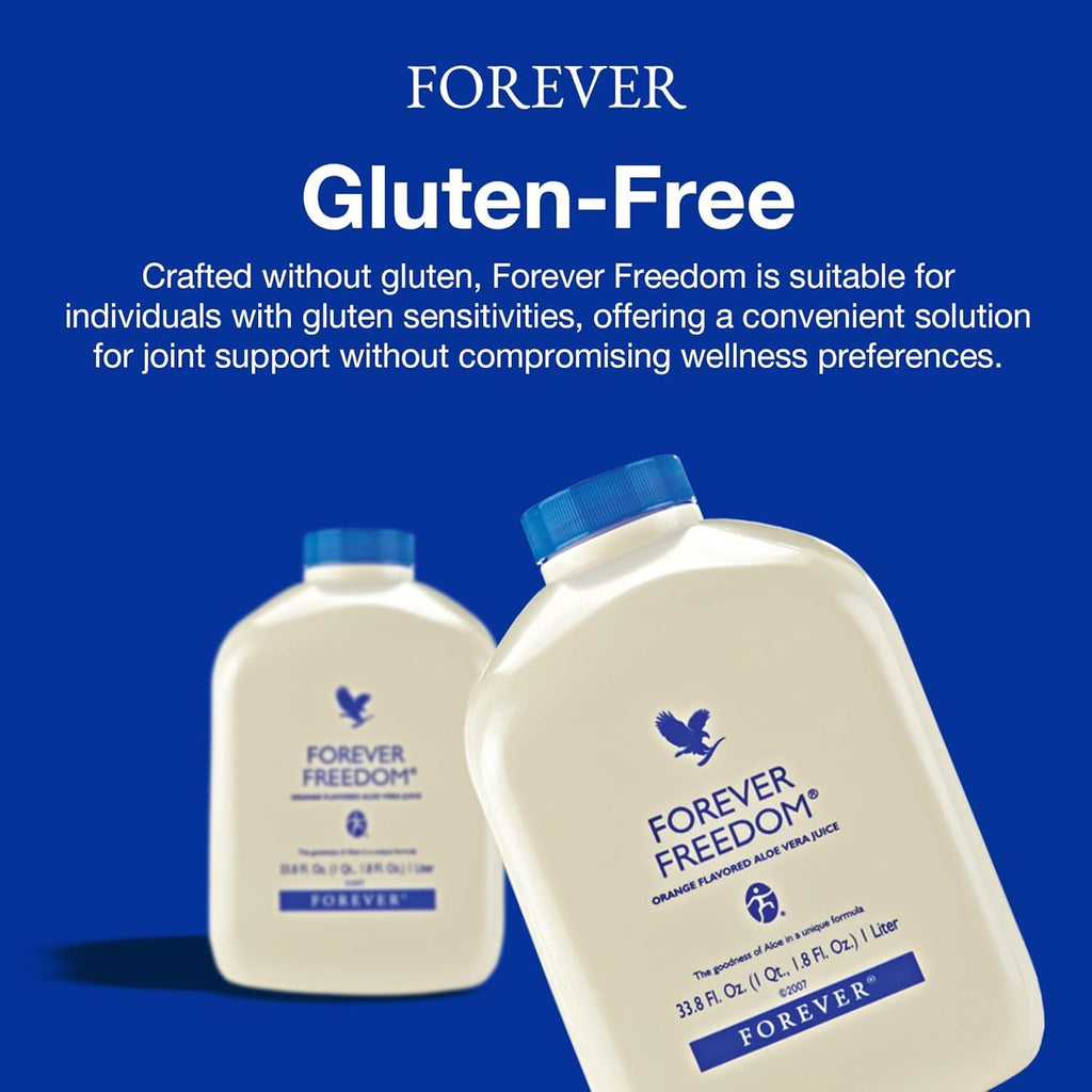 Forever Living - Forever Freedom - Aloe Vera Joint Support with Glucosamine and Chondroitin - Orange Flavor - 33.8 Fl Oz (Pack of 1)