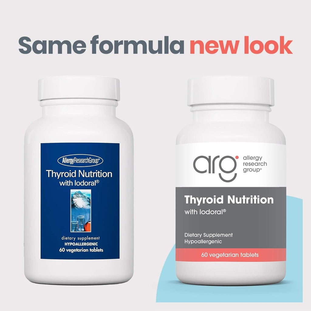 Allergy Research Group Thyroid Nutrition with Iodoral - Thyroid Support for Men & Women, Thyroid Complex Supplement, Thyroid Health, Iodine - 60 Count