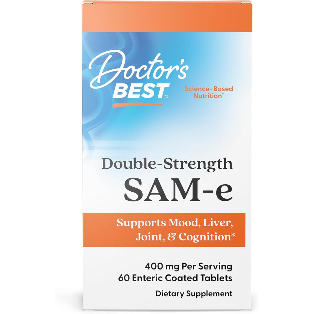 Doctor'S Best Sam-E 400 Mg, Vegan, Gluten Free, Soy Free, Mood and Joint Support, 60 Enteric Coated Tablets