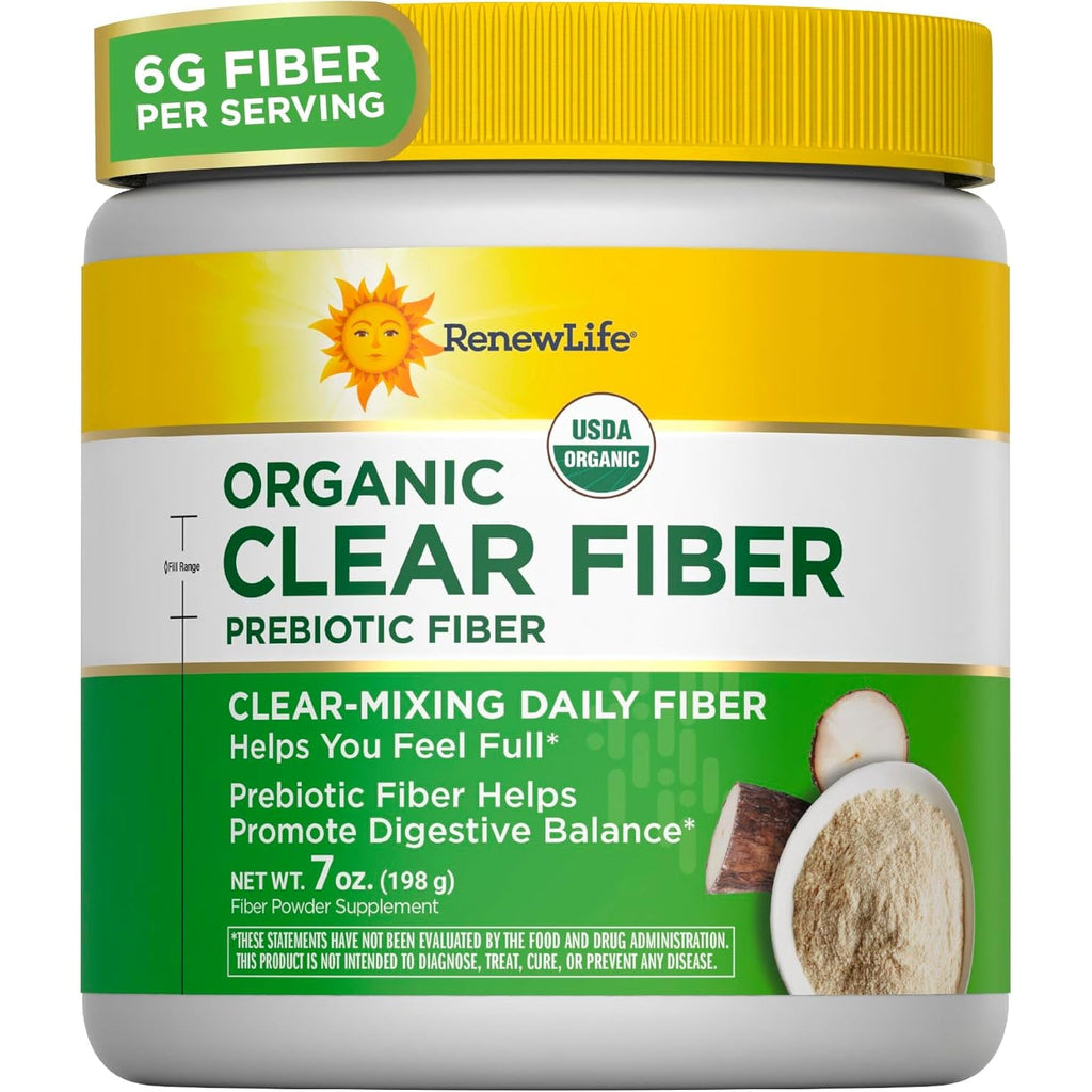 Renew Life Adult Completely Clear Organic Prebiotic Keto Friendly Fiber, Powder, 7 Oz. (Package May Vary)