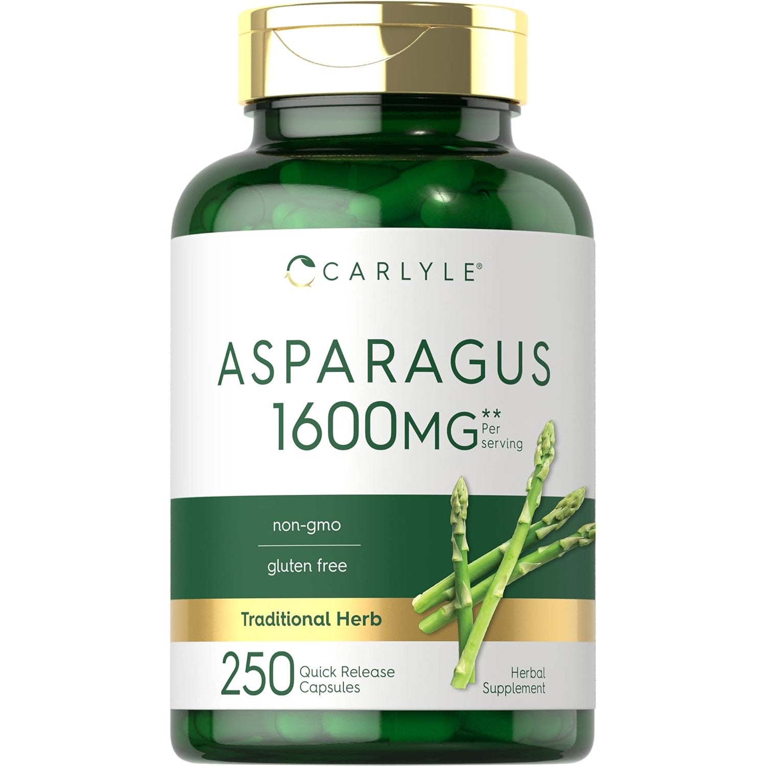 Carlyle Asparagus Supplement | 250 Powder Capsules | Non-Gmo and Gluten Free Formula | High Potency Traditional Herb Extract