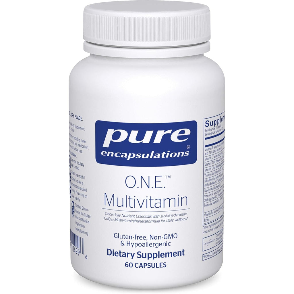 Pure Encapsulations O.N.E. Multivitamin - Once Daily Multivitamin with Antioxidant Complex Metafolin, Coq10, and Lutein to Support Vision, Cognitive Function, and Cellular Health* - 60 Capsules