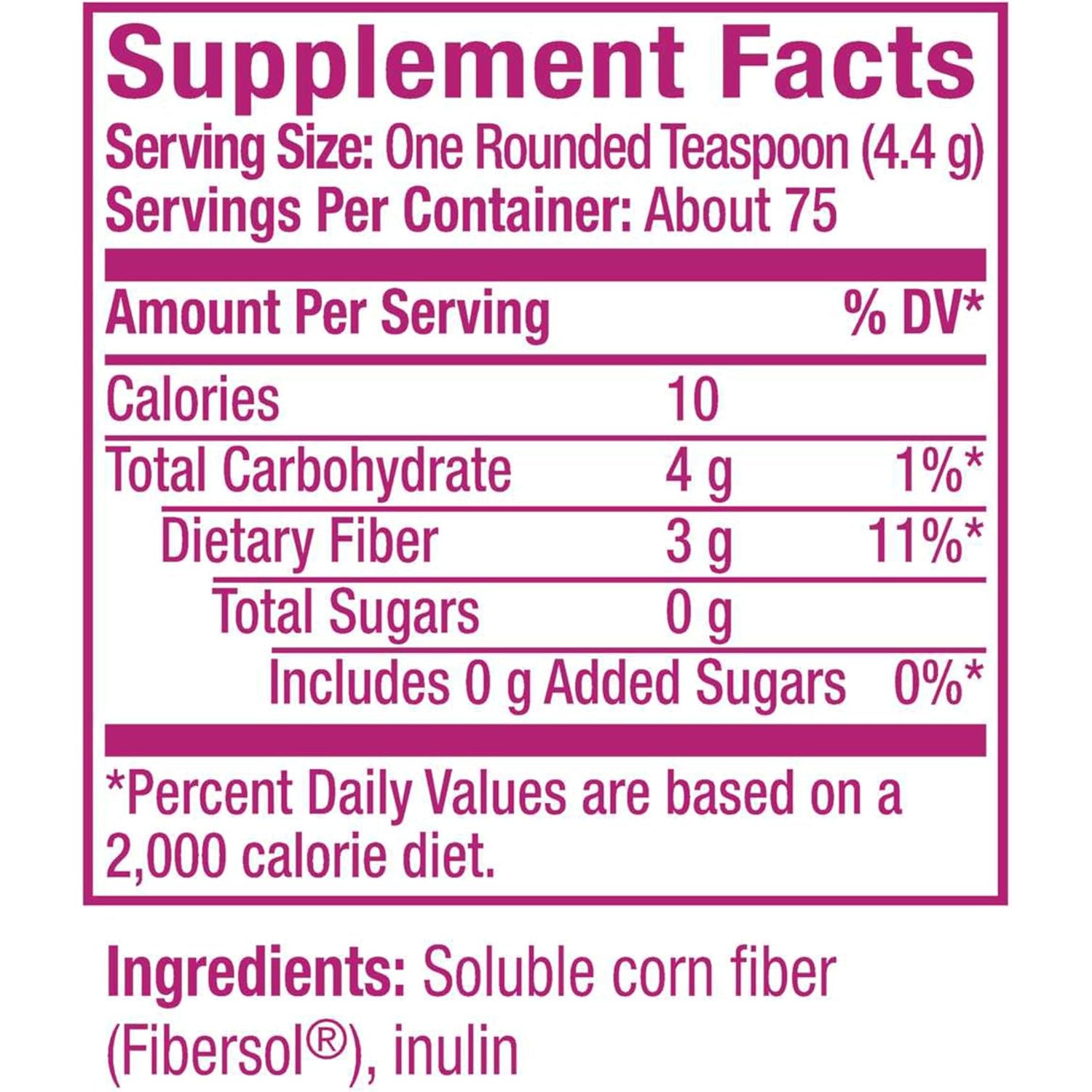 Metamucil Fiber Supplement, Unflavored Clear Mixing Powder, No Grit, No Sugar Added, Plant Based Prebiotic Fiber Supplement Blend for Daily Digestive Health, 75 Teaspoons