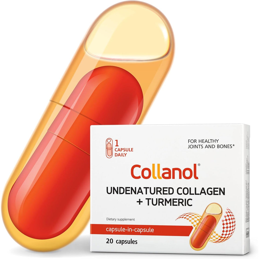 Collanol - Innovation in the Care of Healthy Joints – Liquid Formula in a Double Capsule. 3D Collagen + Micelle Extract of Turmeric Roots 1 Capsule/Day. Laboratory Tested