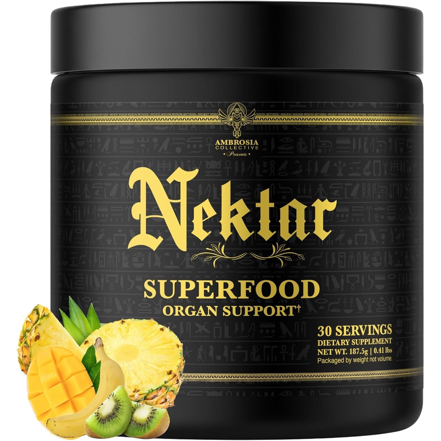 Ambrosia Superfood Organ & Cycle Support Powder | Liver & Kidney Support with Milk Thistle, Red Yeast Rice & Coq10 | 13 Superfood Ingredients | 30 Servings | Fruit Symphony