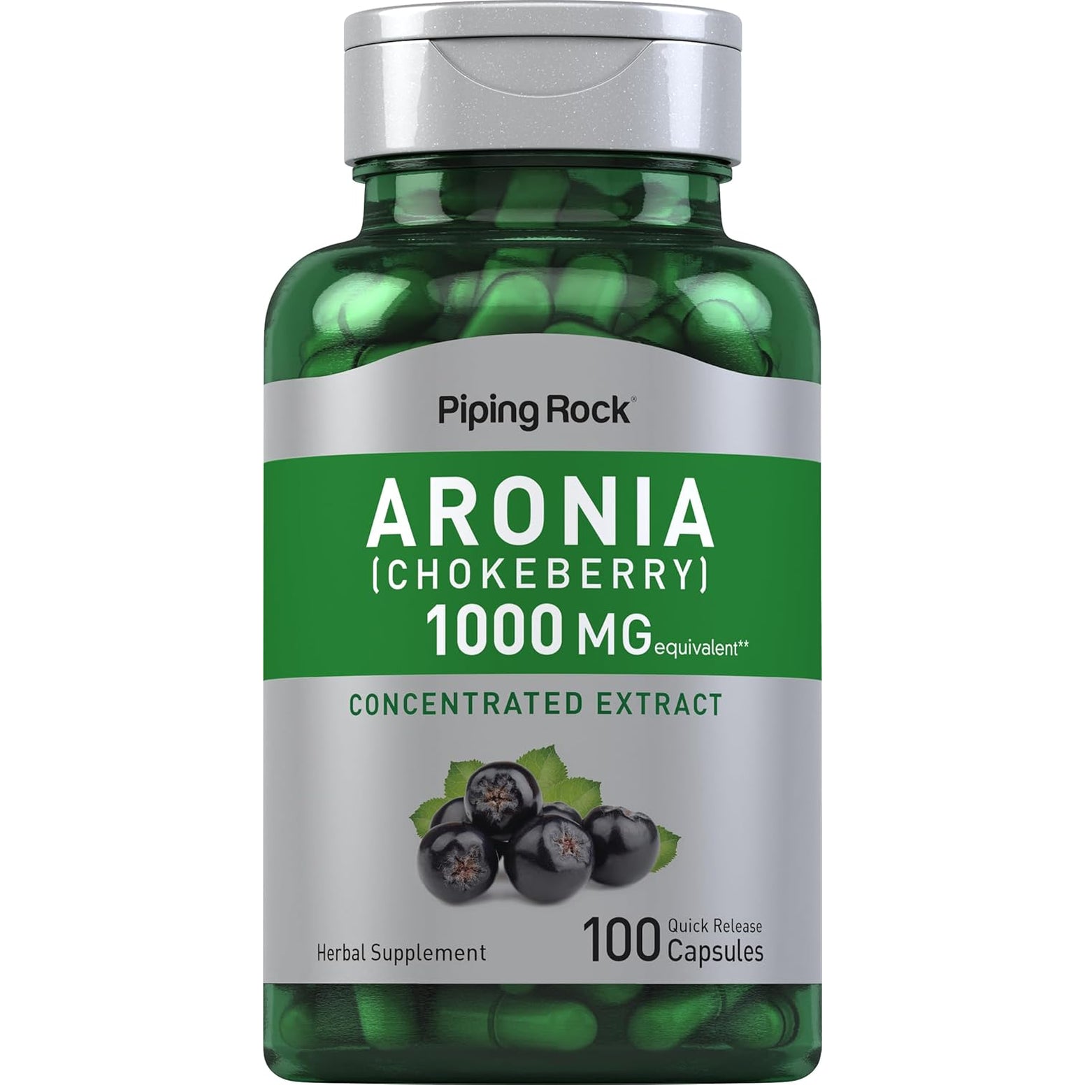 Piping Rock Aronia Berry Capsules | 100 Pills | Chokeberry Herb Extract | Supplement Concentrate | Non-Gmo, Gluten Free