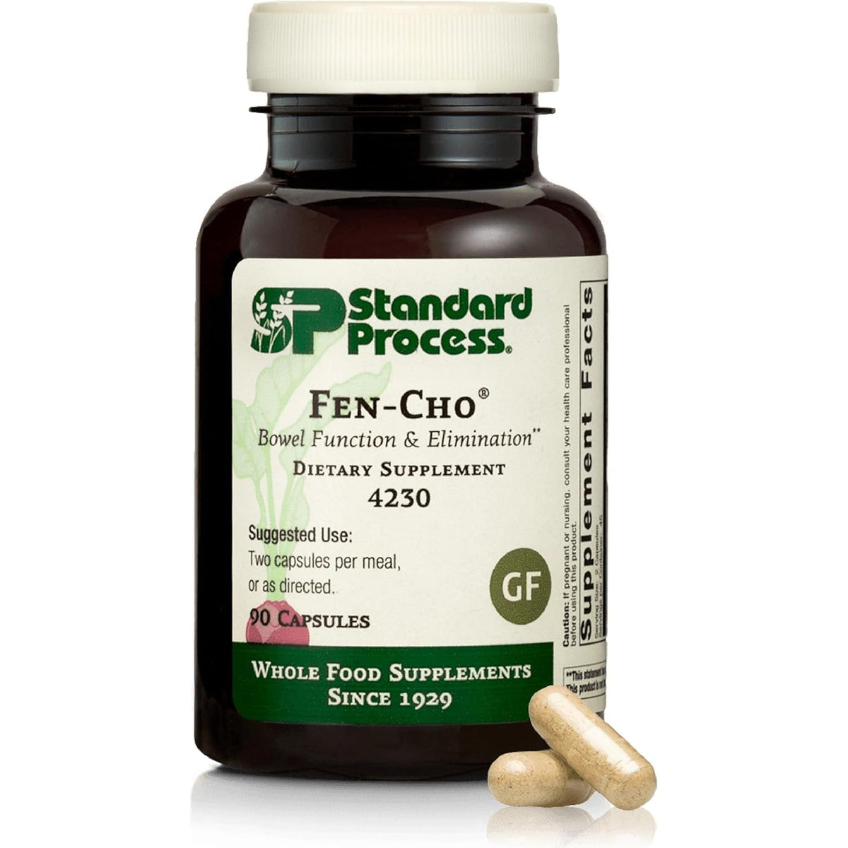 Standard Process Fen-Cho - Digestive & Gut Health Supplement - Gluten-Free, Non-Dairy & Non-Soy - 90 Capsules (45 Servings)