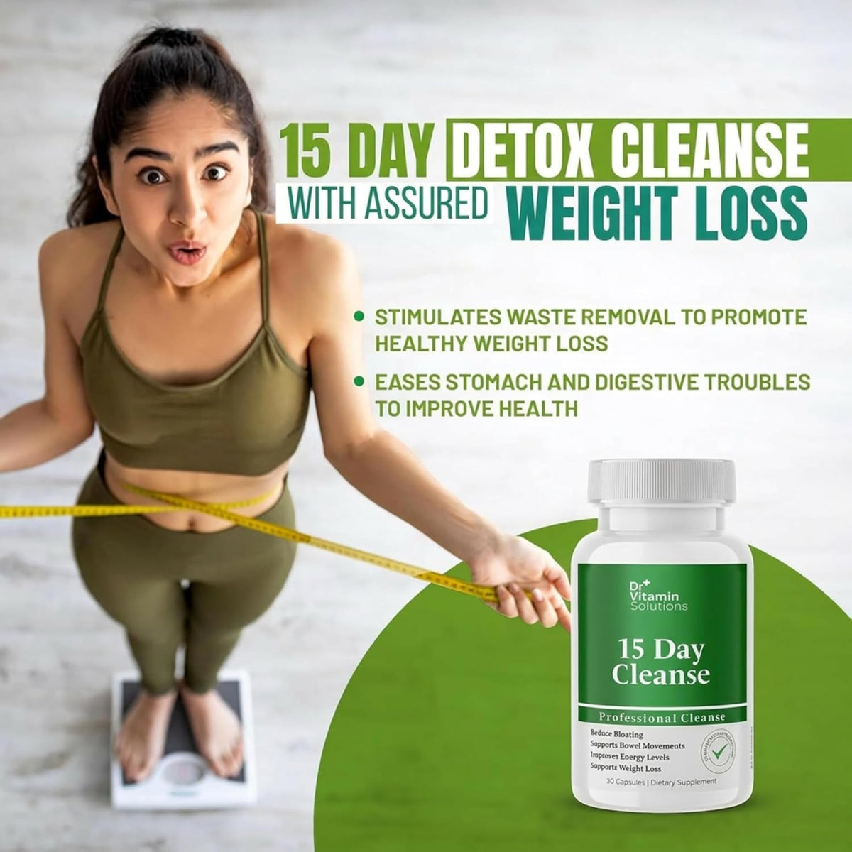 15 Day Gut Cleanse Detox for Women, GLP-1 Support - Natural Colon & Detox Cleanse for Weight Loss - Bloating & Constipation Relief - Flushes Toxins & Supports Immunity - 30 Ct.