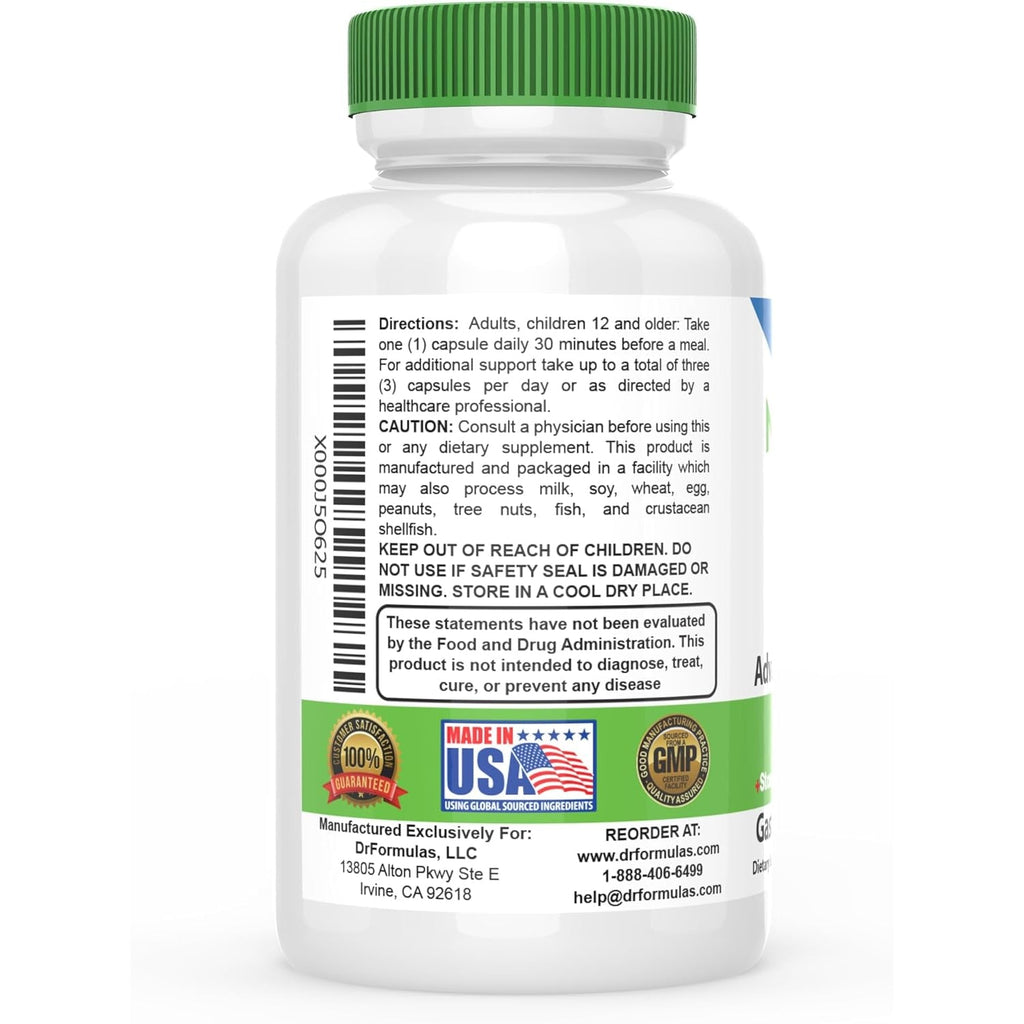 Drformulas' Best Probiotics for Women & Men | Nexabiotic Multi Probiotic with Saccharomyces Boulardii, Lactobacillus Acidophilus, B. Infantis, Prebiotic 60 Count Capsules (Not Pearls)