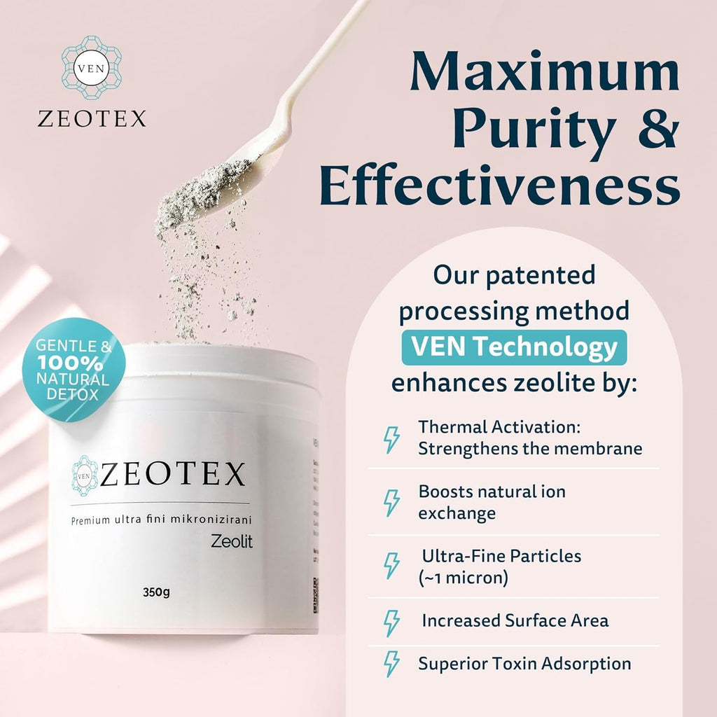 350G Zeolite Detox Powder – Clinoptilolite Supplement for Full Body Cleanse, Gut Health, Energy, Immune & Ph Support | Natural Mineral