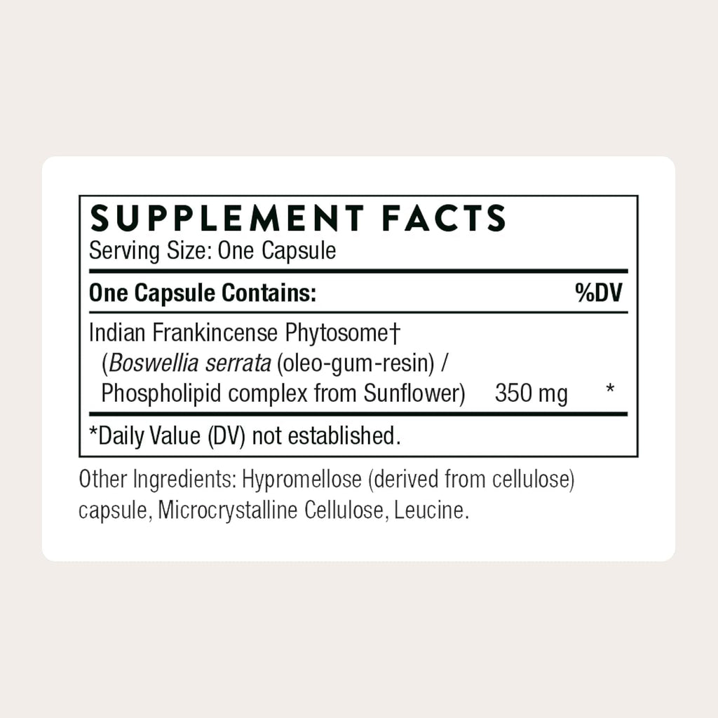 THORNE - Boswellia Phytosome - Supports a Healthy Inflammatory Response in the Brain, Lungs, GI Tract, Muscles, Joints & Tendons* - Third-Party Certified - Gluten, Dairy & Soy-Free - 60 Capsules