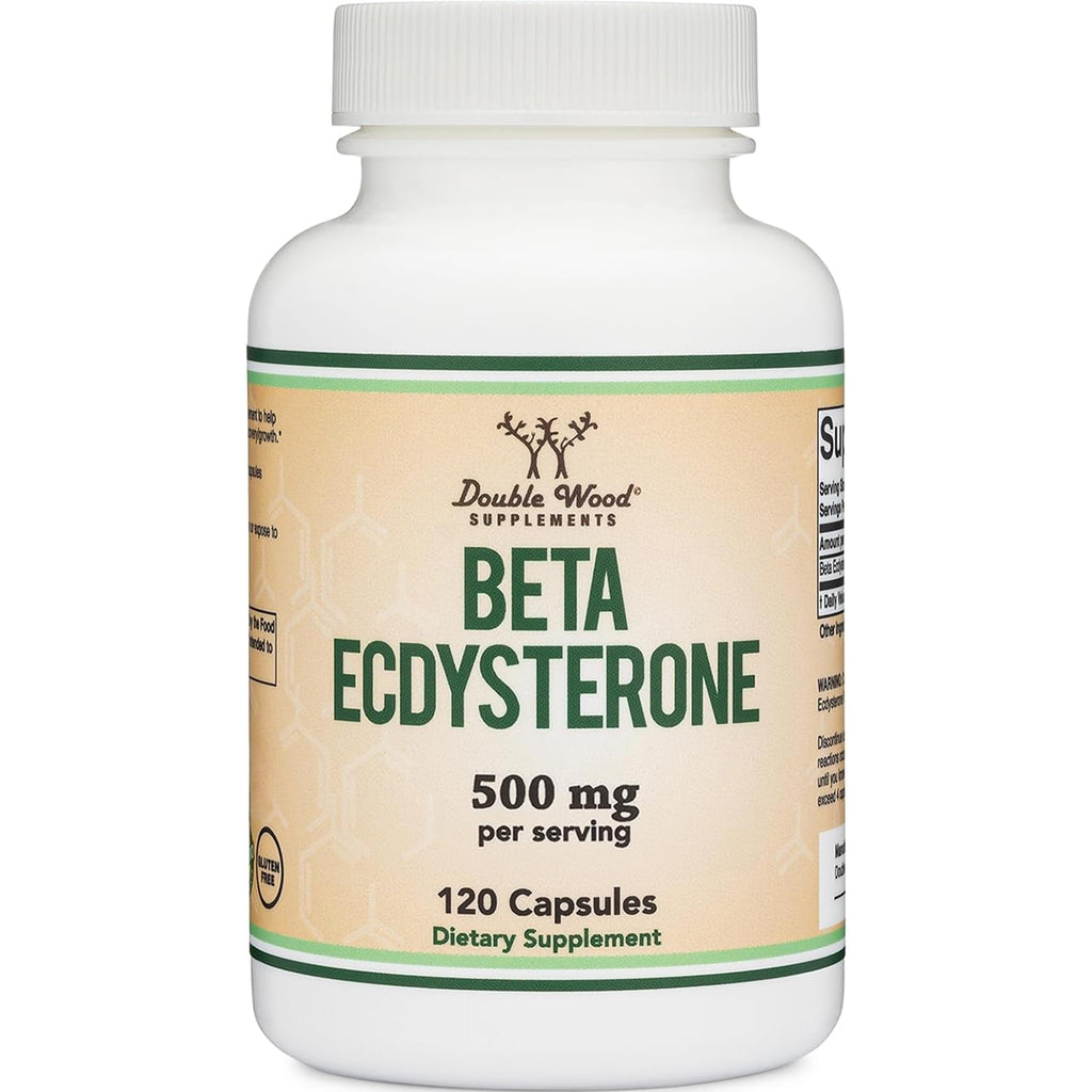 Beta Ecdysterone Supplement - 500Mg per Serving (120 Capsules, 60 Servings) Powerful Plant Anabolic to Support Men'S Health (Non-Gmo and Gluten Free) by Double Wood