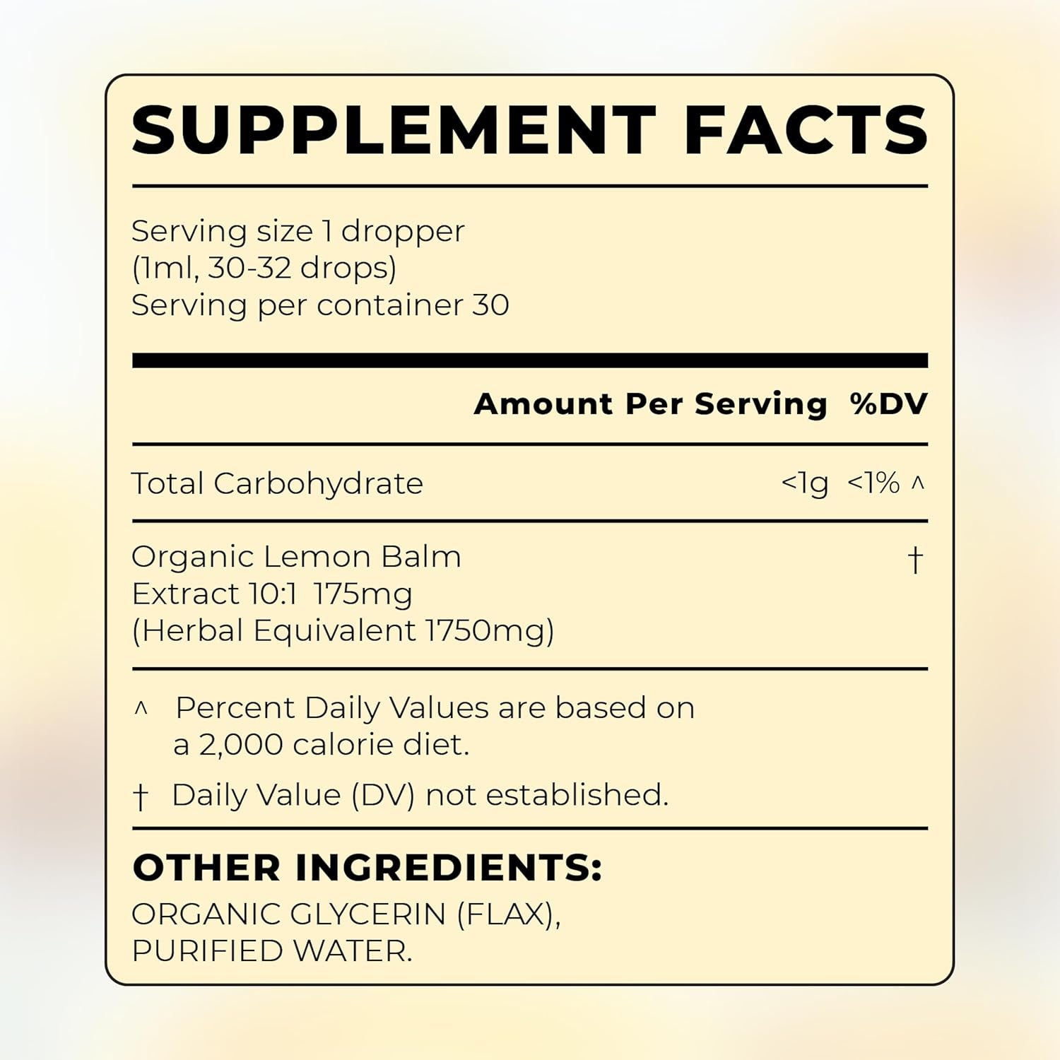 Organic Lemon Balm Drops (10:1) – Gentle Daily Calm and Everyday Tension Relief – Evening Wind-Down and After-Meal Digestive Comfort – Alcohol-Free, 3 Ingredients – Organic, Kosher, Non-Gmo – 1 Fl Oz