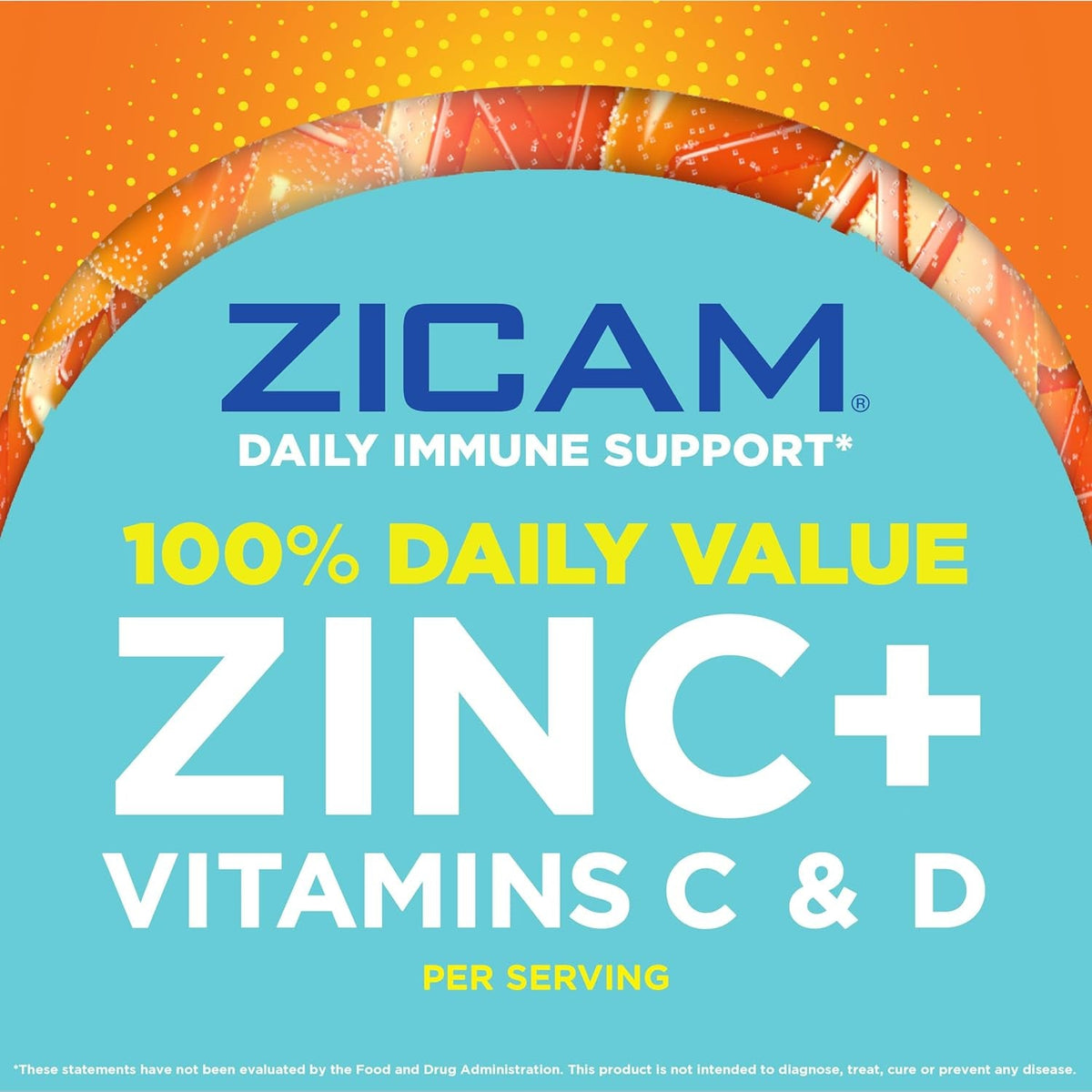 Zicam Daily Immune Support, Gummy Supplement, Zinc, Vitamin C and Vitamin D, Citrus Strawberry Flavor, 70 Count