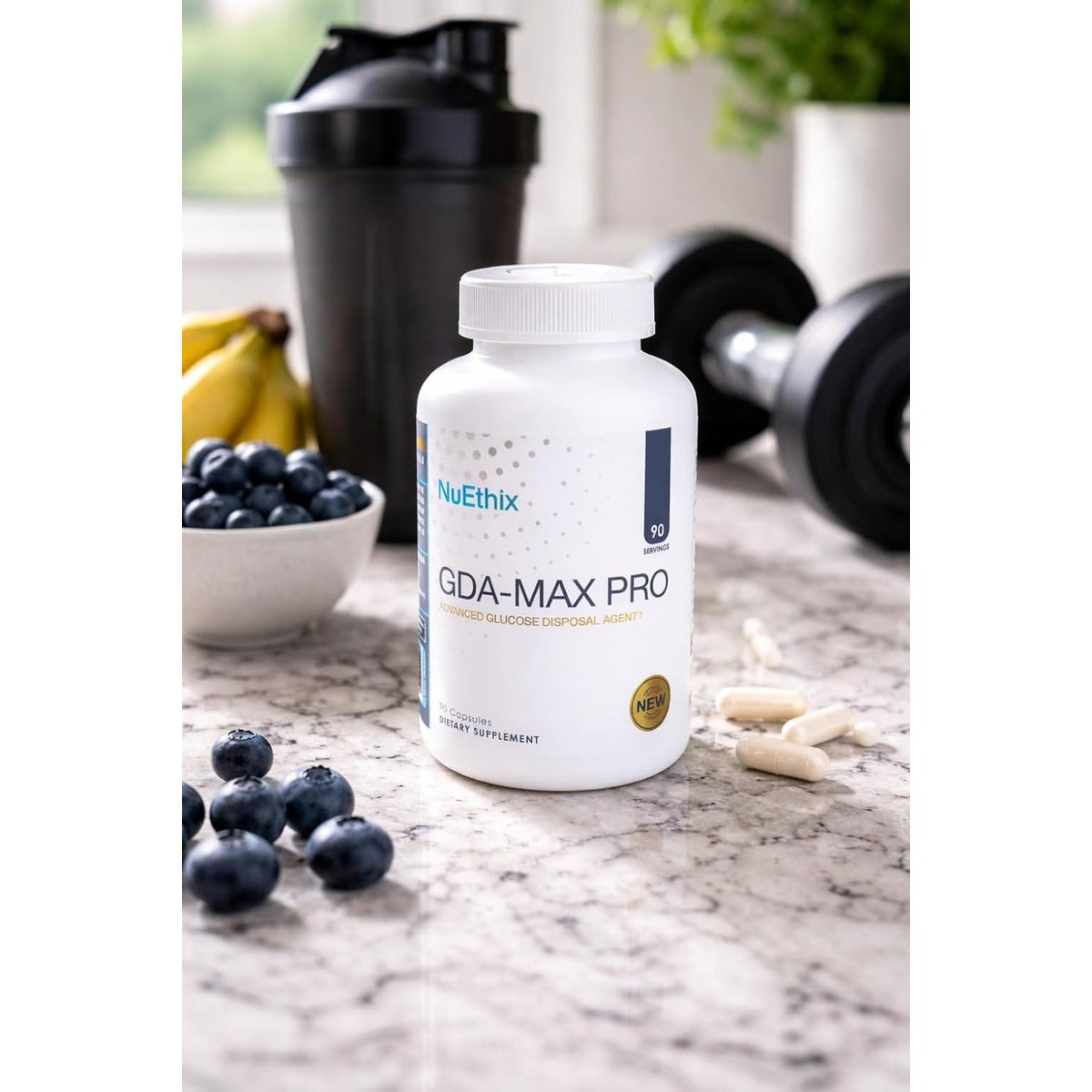 Nuethix Formulations GDA-MAX PRO, Double Berbine HCL Supplement, Supports Glucose Metabolism, Weight Management, Immune Support, Heart Health - Non GMO, Gluten Free, Dairy Free, 90 Count
