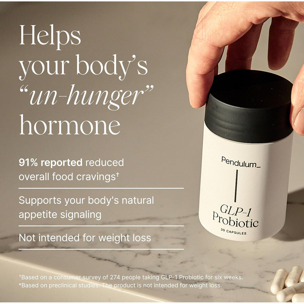 Pendulum GLP-1 Probiotic – Supports Appetite Control and Craving Management, Naturally | Improves Regularity & Gut Health with Akkermansia & Other Strains (30 Capsules)