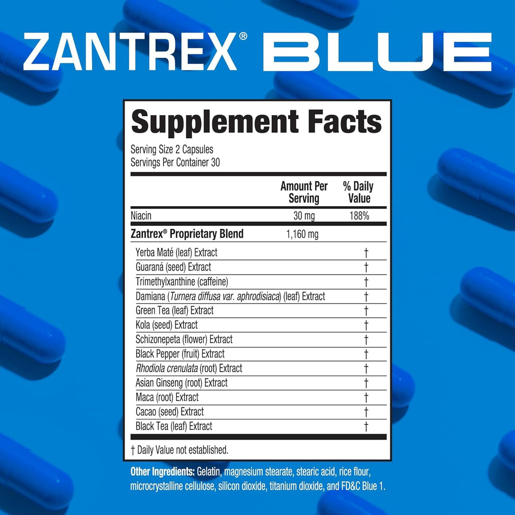 Zantrex Blue Energy & Thermogenesis Boost Energy | Weight Loss Supplement for Appetite Control, Increased Calorie Burn and Supports GLP-1 Levels | 60 Count