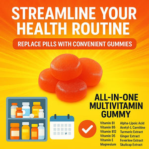 Sugar Free Neuropathy Support Gummies for Nerve – Enhanced Nerve Health, Regeneration, Cognitive Support with Vitamin B1, B6, B12, Magnesium, ALA, Turmeric, Coq10 & More