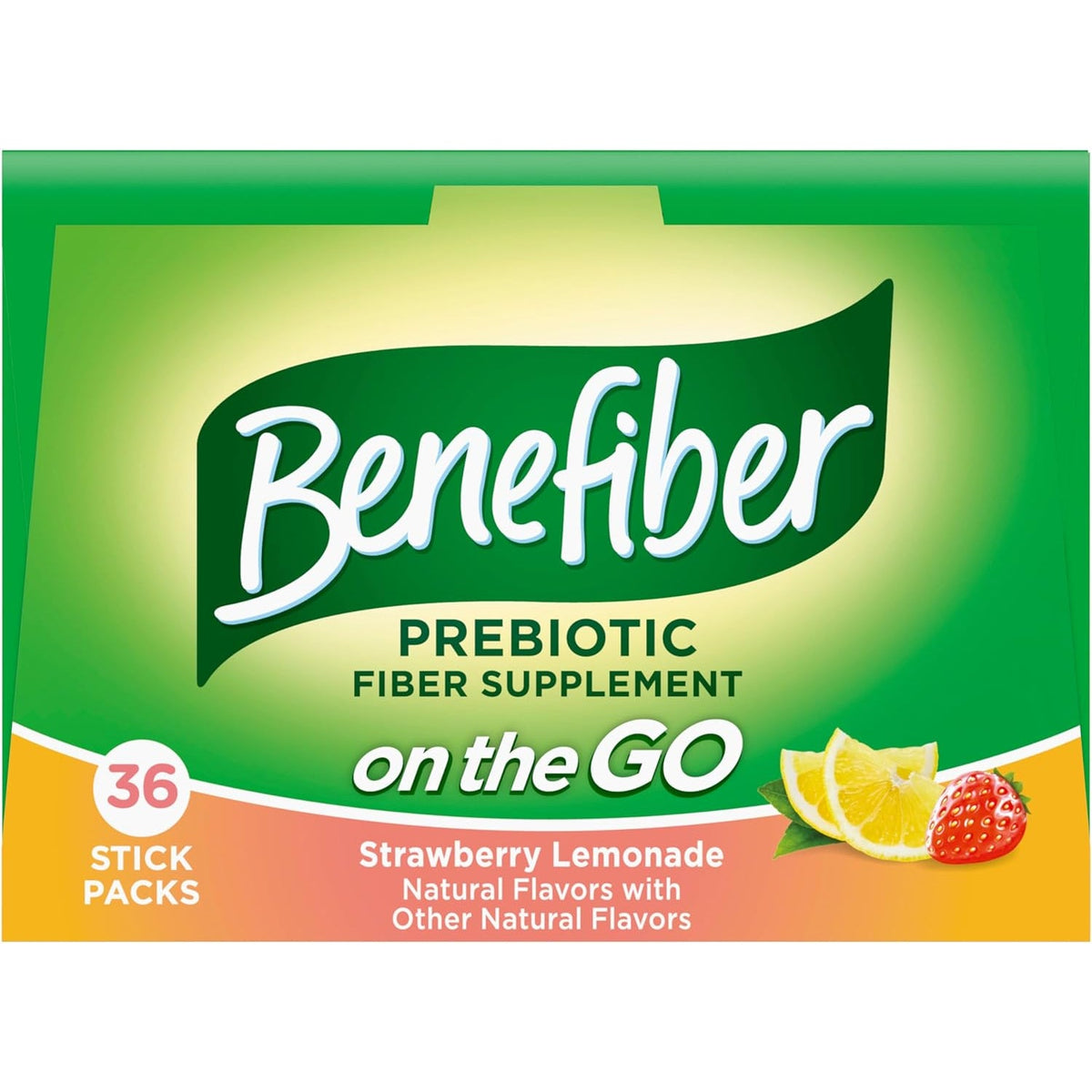 Benefiber GLP-1 Friendly Fiber Supplement, Strawberry Lemonade, on the Go Stick Packs, 36 Count