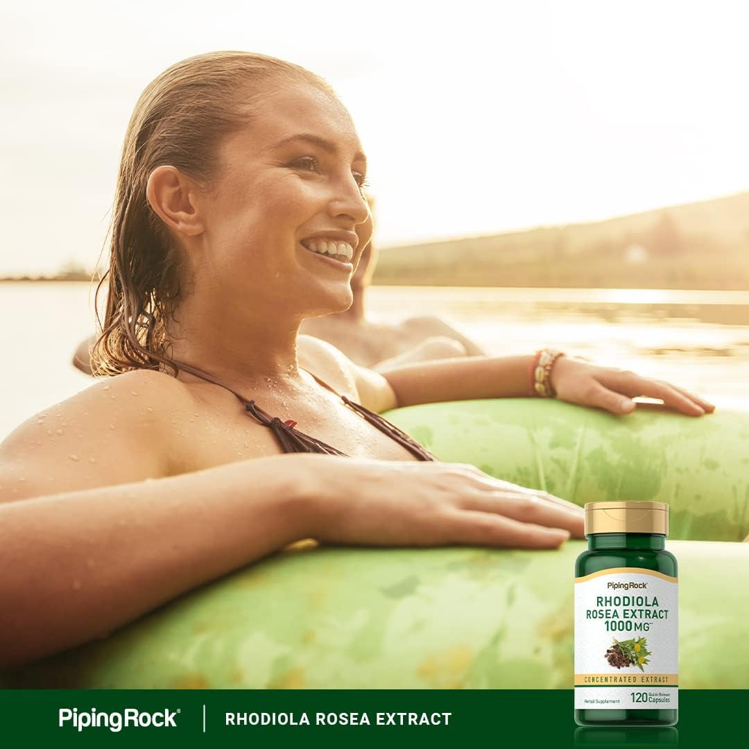 Piping Rock Rhodiola Rosea Supplement | 120 Capsules | Concentrated Herb Extract | Non-Gmo, Gluten Free