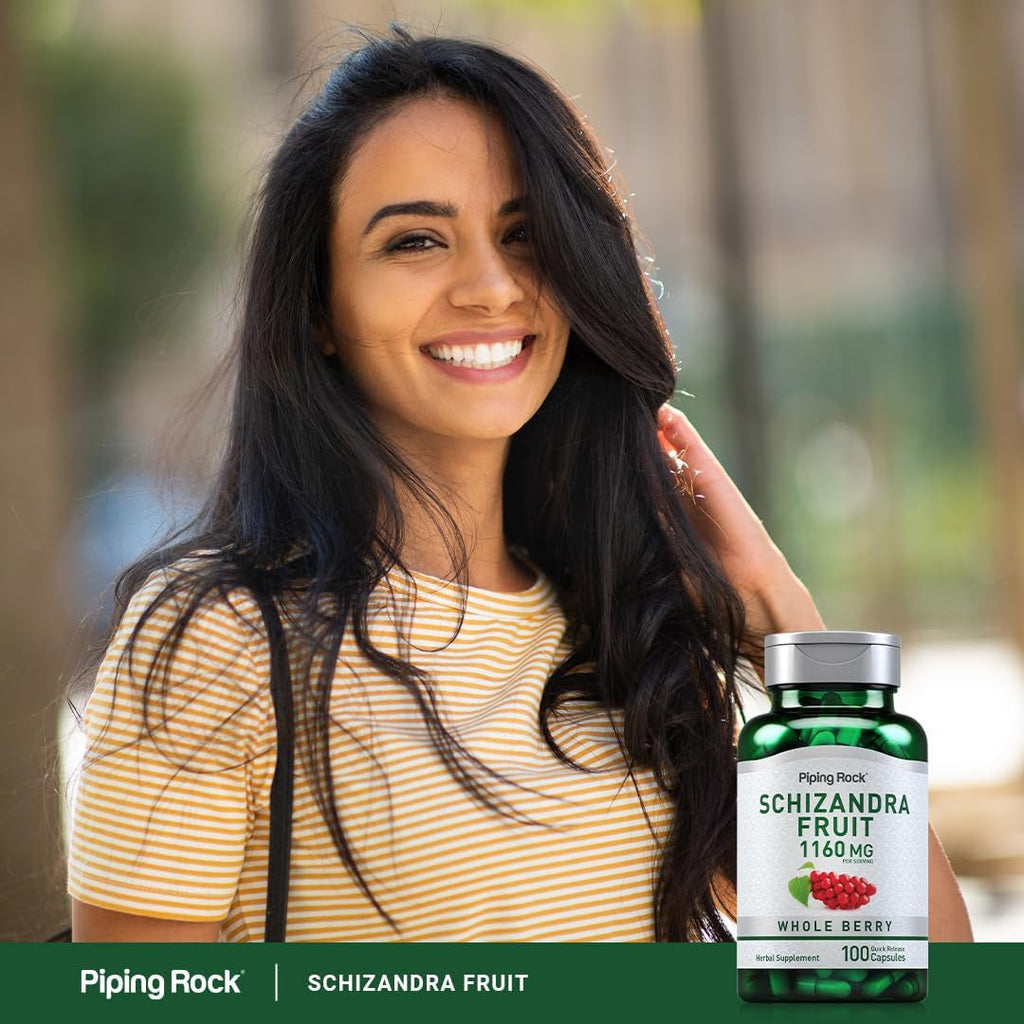 Piping Rock Schizandra Berry Fruit Capsules 1160Mg | 100 Count | Non-Gmo, Gluten Free Supplement