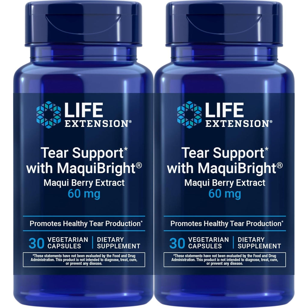 Life Extension Tear Support with Maquibright 60 Mg, 30 Vegetarian Capsules (Pack of 2)