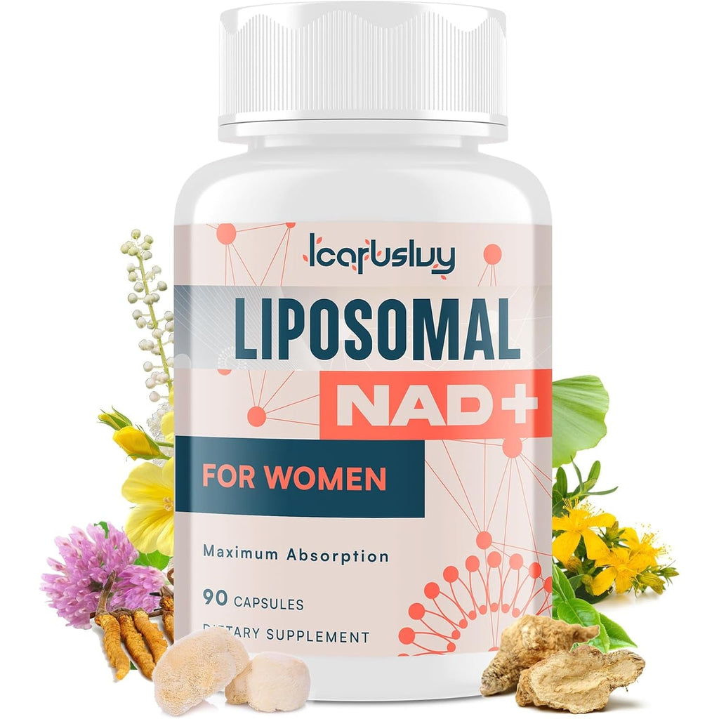 Icarusivy 2000MG NAD Supplements for Women, NMN Alternative, Female Liposomal NAD+, with Ashwagandha, Berberine HCL, Ginkgo Biloba & Black Cohosh, Women Focused Formula, 90 Capsules