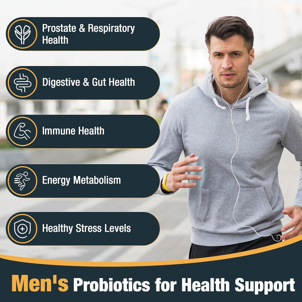 Probiotics for Men, 500 Billion Cfus & 12 Strains, Men'S Probiotic with Turmeric, Cranberry, Goji - Probiotics for Digestive Health, Immune, Stomach, Bloating & Gut Health for Men, 60 Pro Biotics Caps