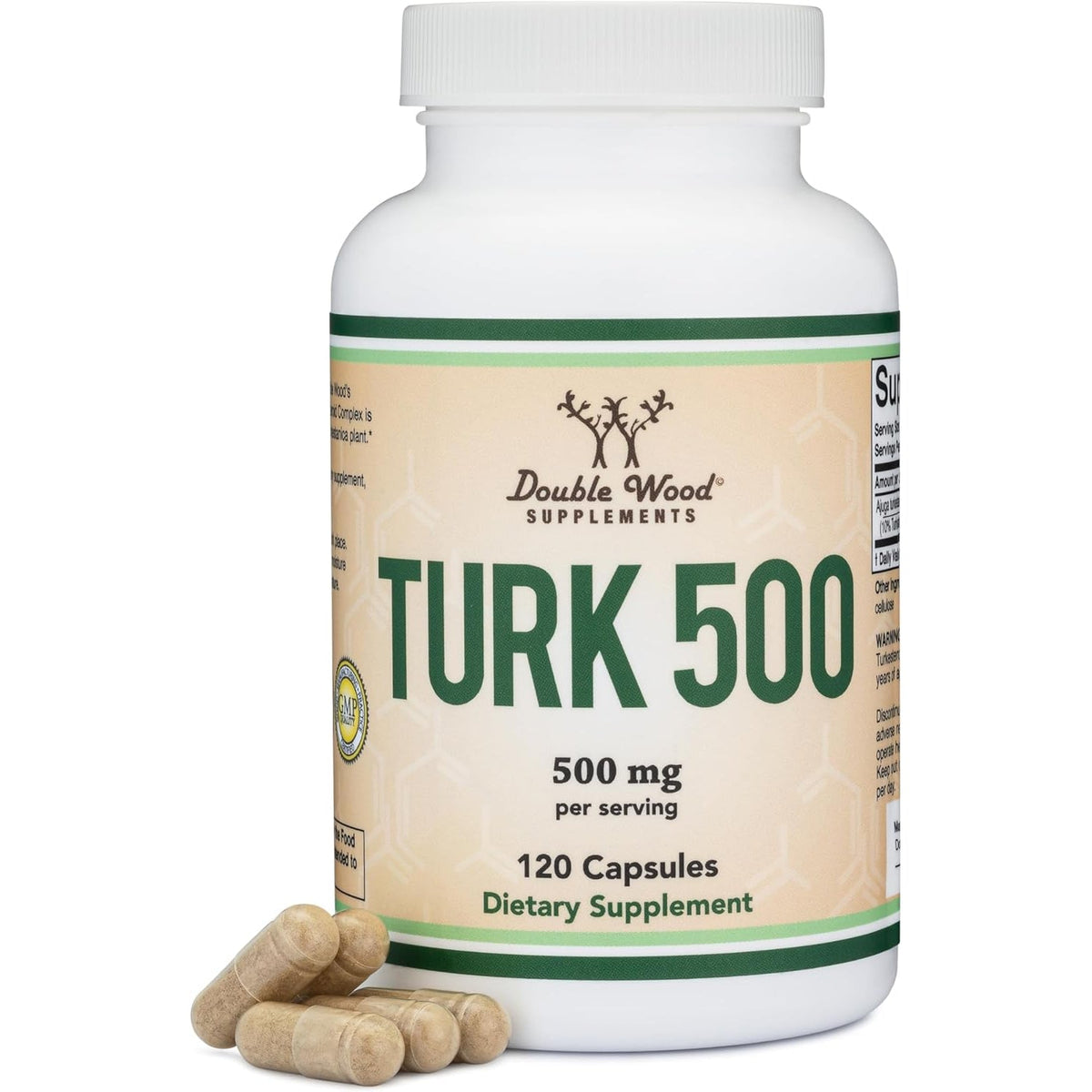 Turkesterone Supplement 500Mg, 120 Capsules (Ajuga Turkestanica Extract Std. to 10% Turkesterone) Similar to Ecdysterone for Men'S Health Support (Manufactured and Tested in the USA) by Double Wood