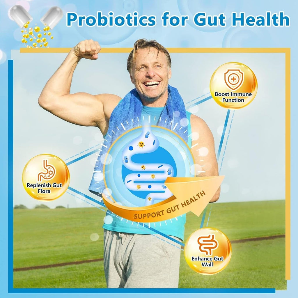 Probiotics for Men Digestive Health with Digestive Enzymes & Prebiotics, 100 Billion Cfus, Men'S Probiotics with Saw Palmetto & Cranberry for Prostate & Urinary Tract Health, 90 Veggie Capsules