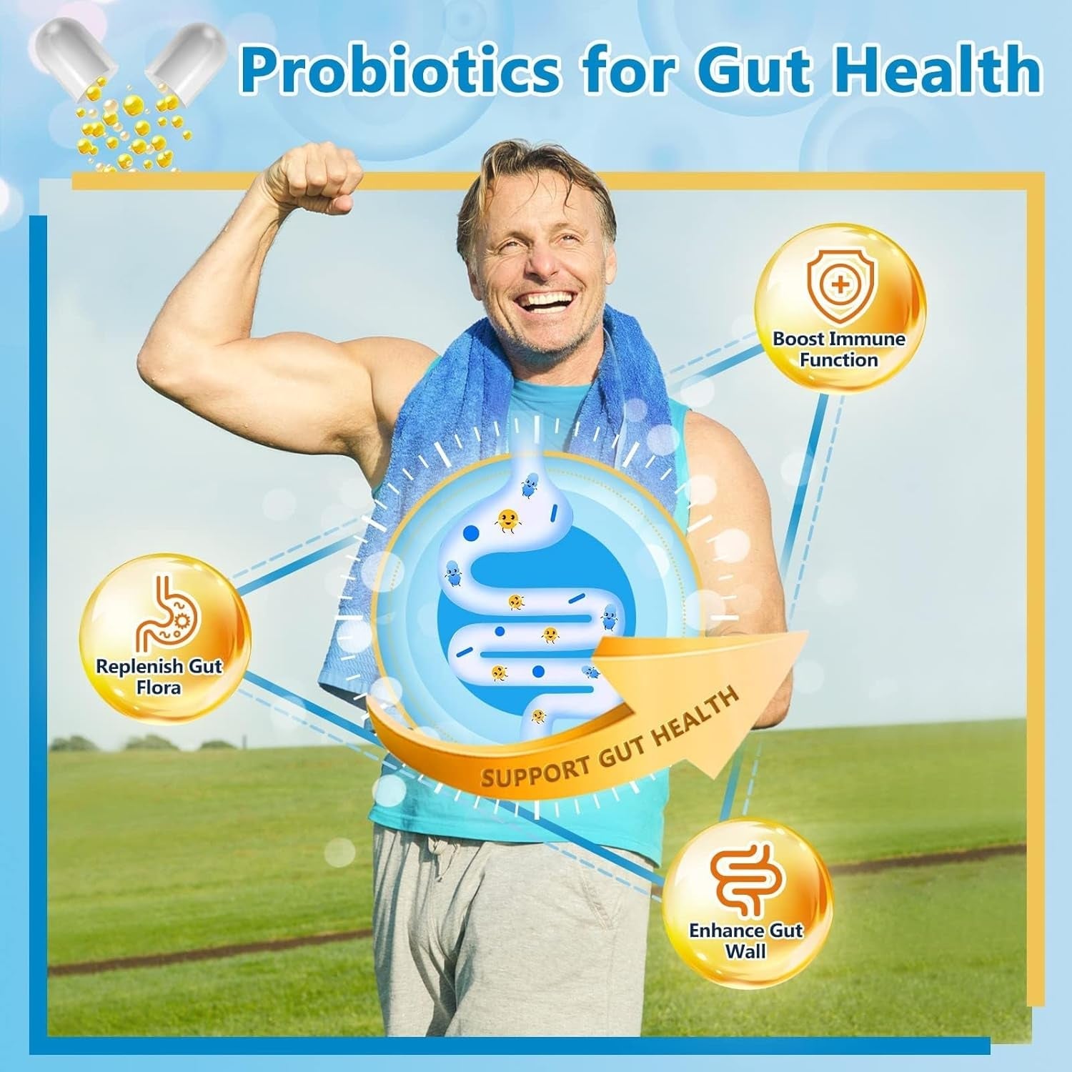 Probiotics for Men Digestive Health with Digestive Enzymes & Prebiotics, 100 Billion Cfus, Men'S Probiotics with Saw Palmetto & Cranberry for Prostate & Urinary Tract Health, 90 Veggie Capsules