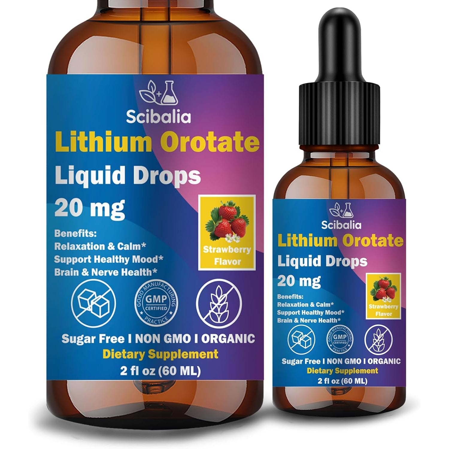 Lithium Orotate Liquid Drops 20Mg, Potency 11-In-1 Lithium Supplement W. NAC Magnesium Ashwagandha Theanine Vitamin D3 B6 B12 for Memory Brain Mood Cognitive Support, Non-Gmo Gluten Free