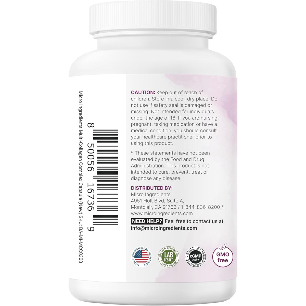 Micro Ingredients Multi Collagen Pills for Women & Men, 240 Capsules | Type I, II, III, V, X | Hydrolyzed Peptides with Biotin, Hyaluronic Acid, & Fat Soluble Vitamin C Complex | Non-Gmo, Filler Free