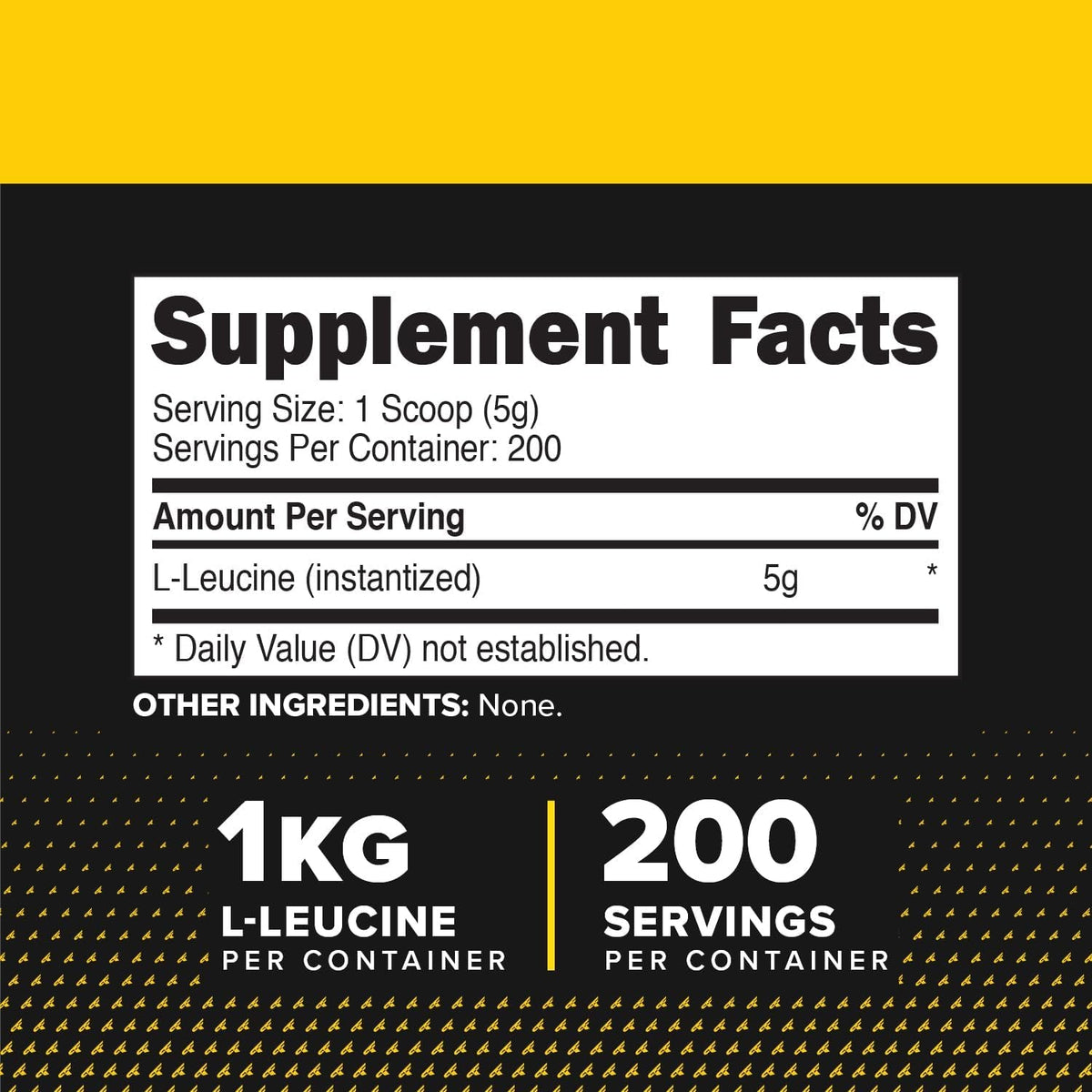 Primaforce L-Leucine Pure Powder 1 KG (2.2Lbs) - Non-Gmo, Gluten Free, 200 Servings