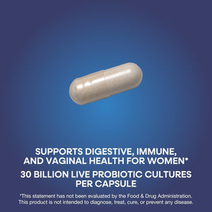 Nature'S Way Fortify Women’S Probiotic 30 Billion CFU, Daily Multi-Strain Probiotic for Digestive, Vaginal, and Immune Support*, Once-Daily Capsule, No Refrigeration Required, 30 Capsules