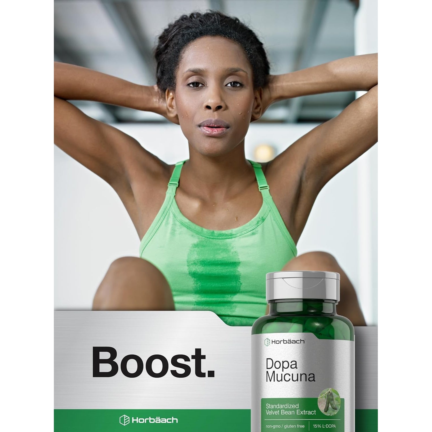 Horbäach Dopa Mucuna Supplement | 120 Capsules | Velvet Bean Herbal Extract | 15% L-Dopa | Non-Gmo & Gluten Free