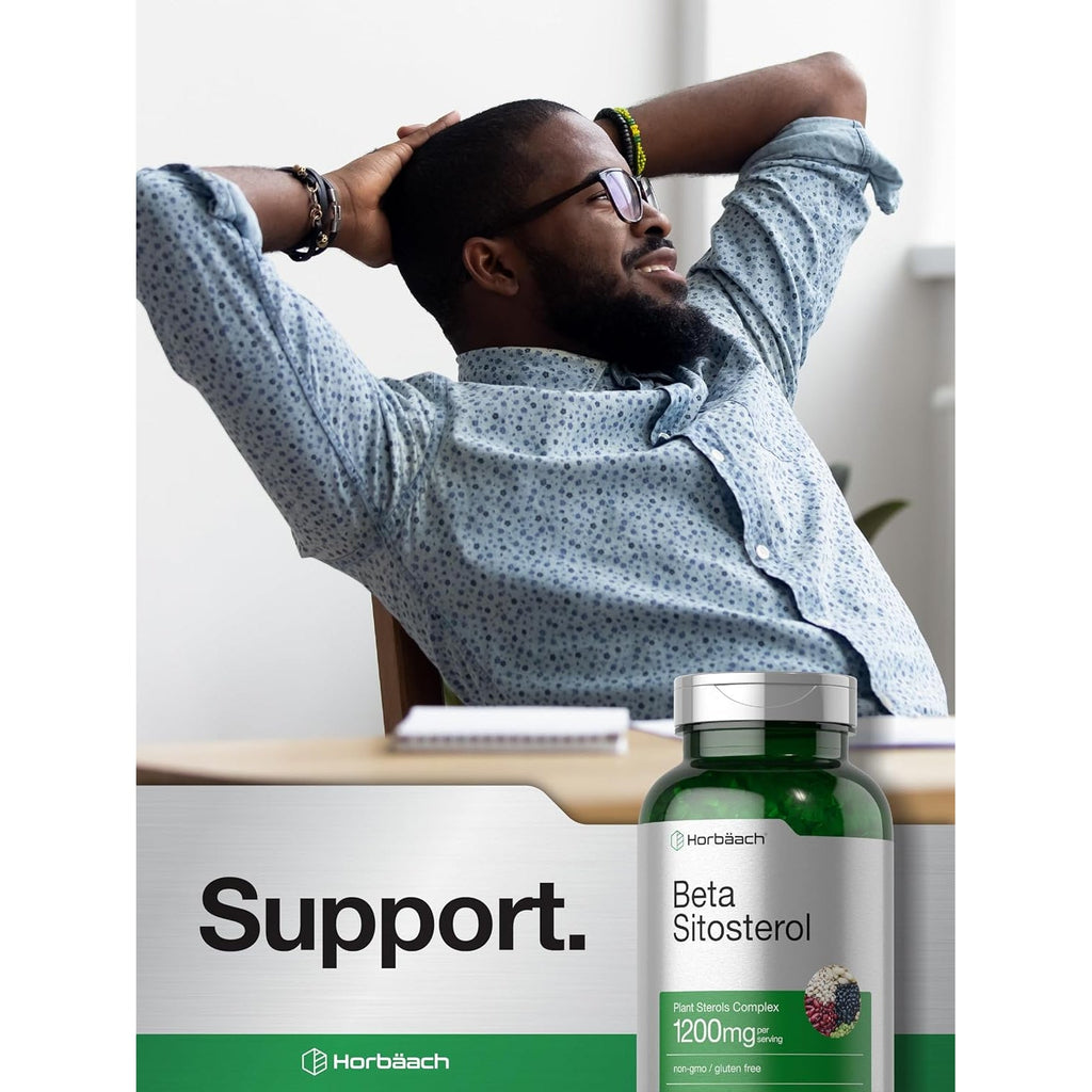 Horbäach Beta Sitosterol 1200Mg | 240 Softgel Capsules | Mega Strength | Plant Sterols Complex | Non-Gmo, Gluten Free Supplement