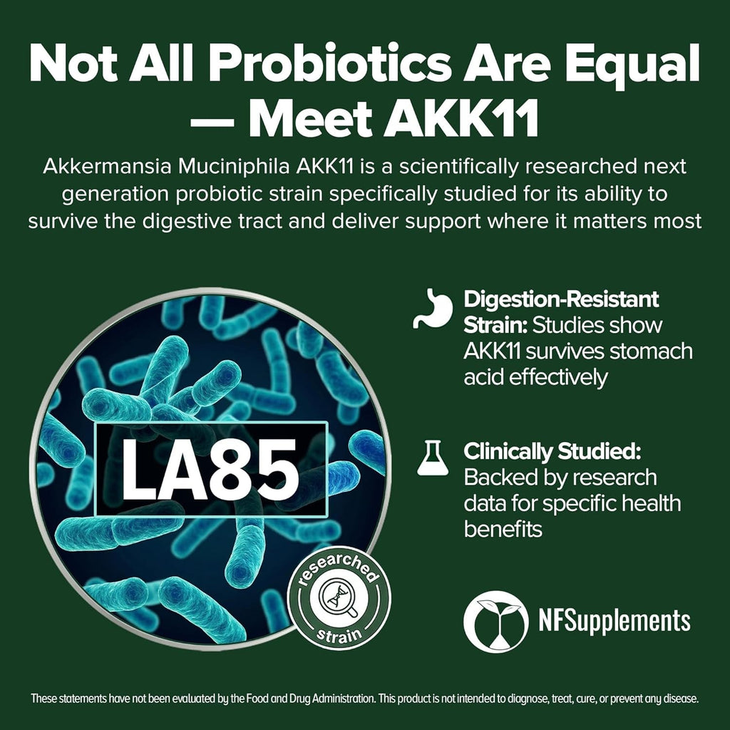 Akkermansia Muciniphila Probiotic 240 Tablets (4 Month Supply) - 100 Million AFU Researched Strain AKK11 - Supports Digestive Health & Gut Lining - GMP Certified (240, Akkermansia Muciniphila)