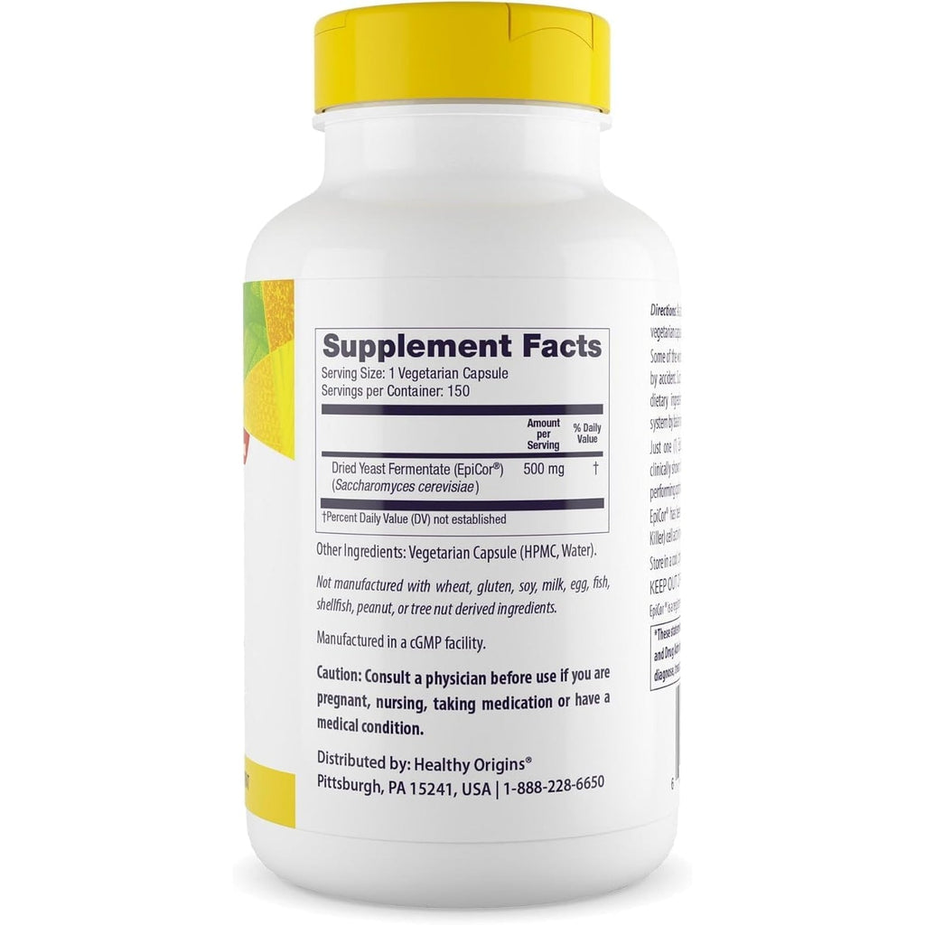 Healthy Origins Epicor 500 Mg, 150 Veggie Capsules - Featuring Clinically Studied Dried Yeast Fermentate - Supports Immune Function, Seasonal Wellness & Healthy Respiratory Health - 5 Month Supply
