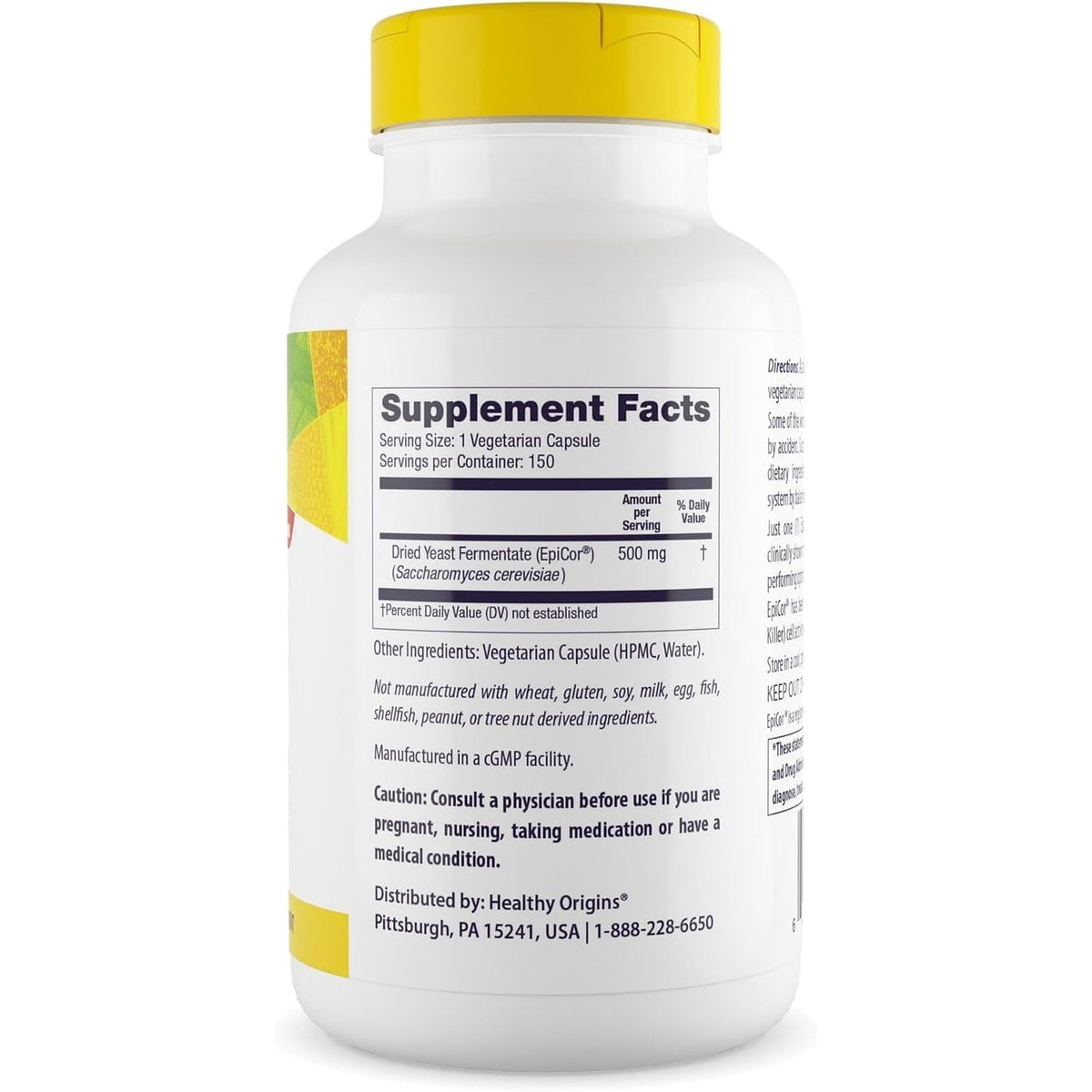 Healthy Origins Epicor 500 Mg, 150 Veggie Capsules - Featuring Clinically Studied Dried Yeast Fermentate - Supports Immune Function, Seasonal Wellness & Healthy Respiratory Health - 5 Month Supply